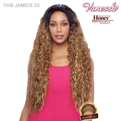 Vanessa Honey Brazilian Human Hair Blend Swissilk Lace Front Wig - THB JAMEIS 35